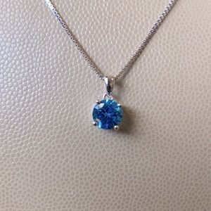Sterling Silver Blue Topaz Pendant